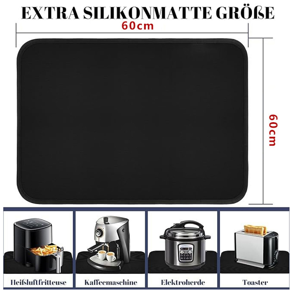 Kitchen Appliances In - Für Küchengeräte: Schwarze Luftfritteusenmatte, feuerfest bis