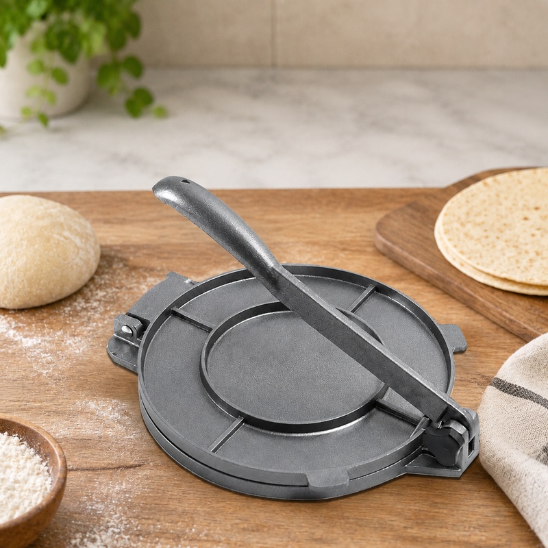 Tortilla Press Cast - Robuste Aluminium-Tortillapresse für handgemachtes Maisfladenbrot im