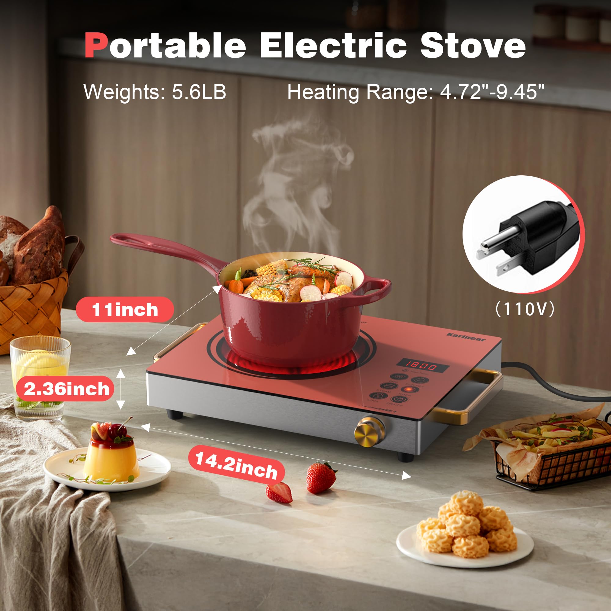 Karinear Tragbarer Elektroherd – Kitchen Appliances Electric Stove Bewertung und Preis